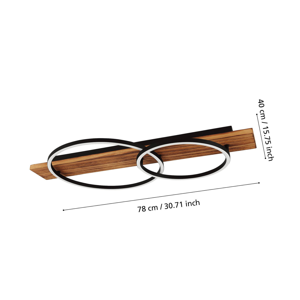 EGLO Deckenlampe Leuchte LED Boyal braun Holz 78cm 2 flammig Hauptlicht Lampe - 9002759994082