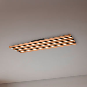 B-Ware Fontana Deckenlampe Deckenleuchte LED Holz Metall schwarz holz dimmbar 114 x 30