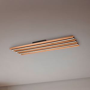 B-Ware Trio Lighting Led Deckenlampe Deckenleuchte Fontana 114x30cm Holz Schwarz171