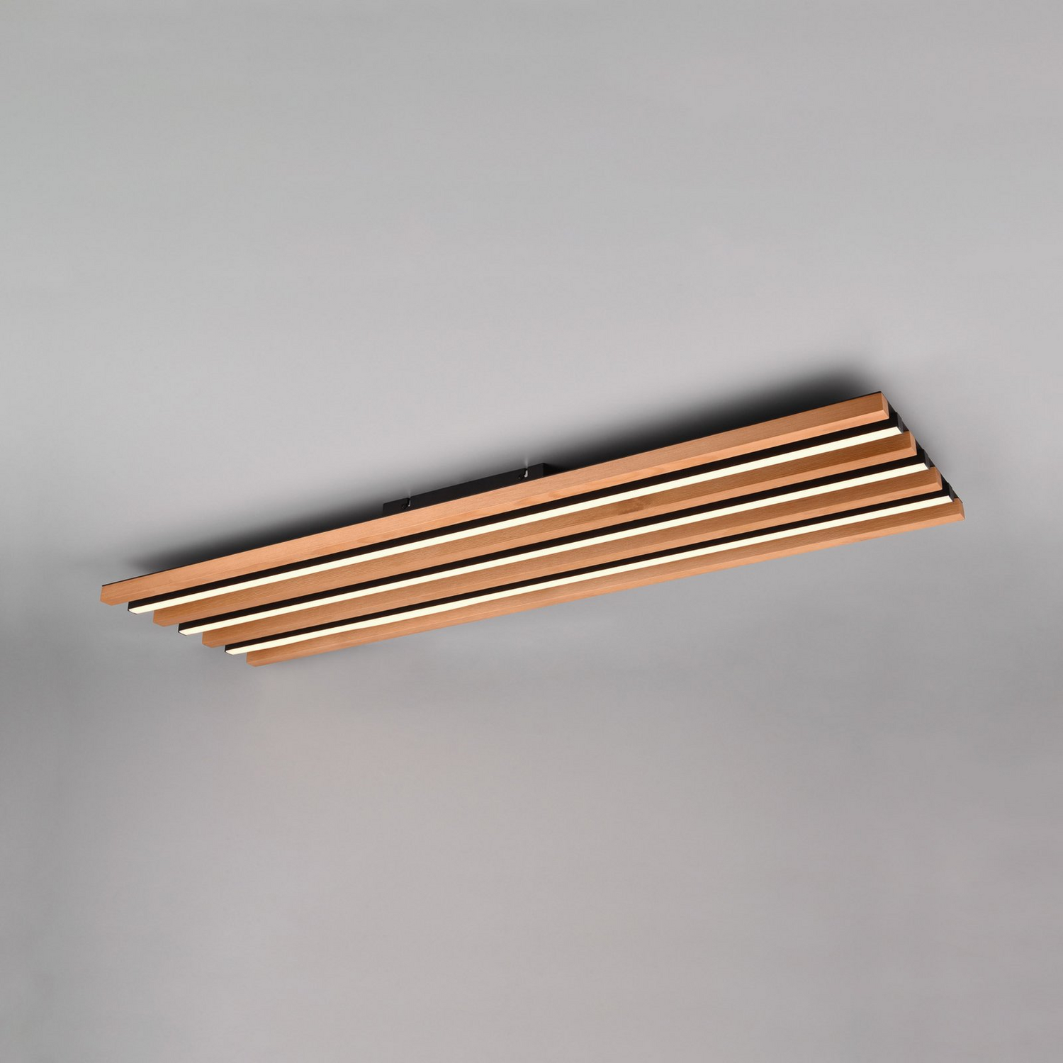 Trio Lighting Led Deckenlampe Deckenleuchte Fontana 114x30cm Holz Schwarz B-Ware - 4017807615951