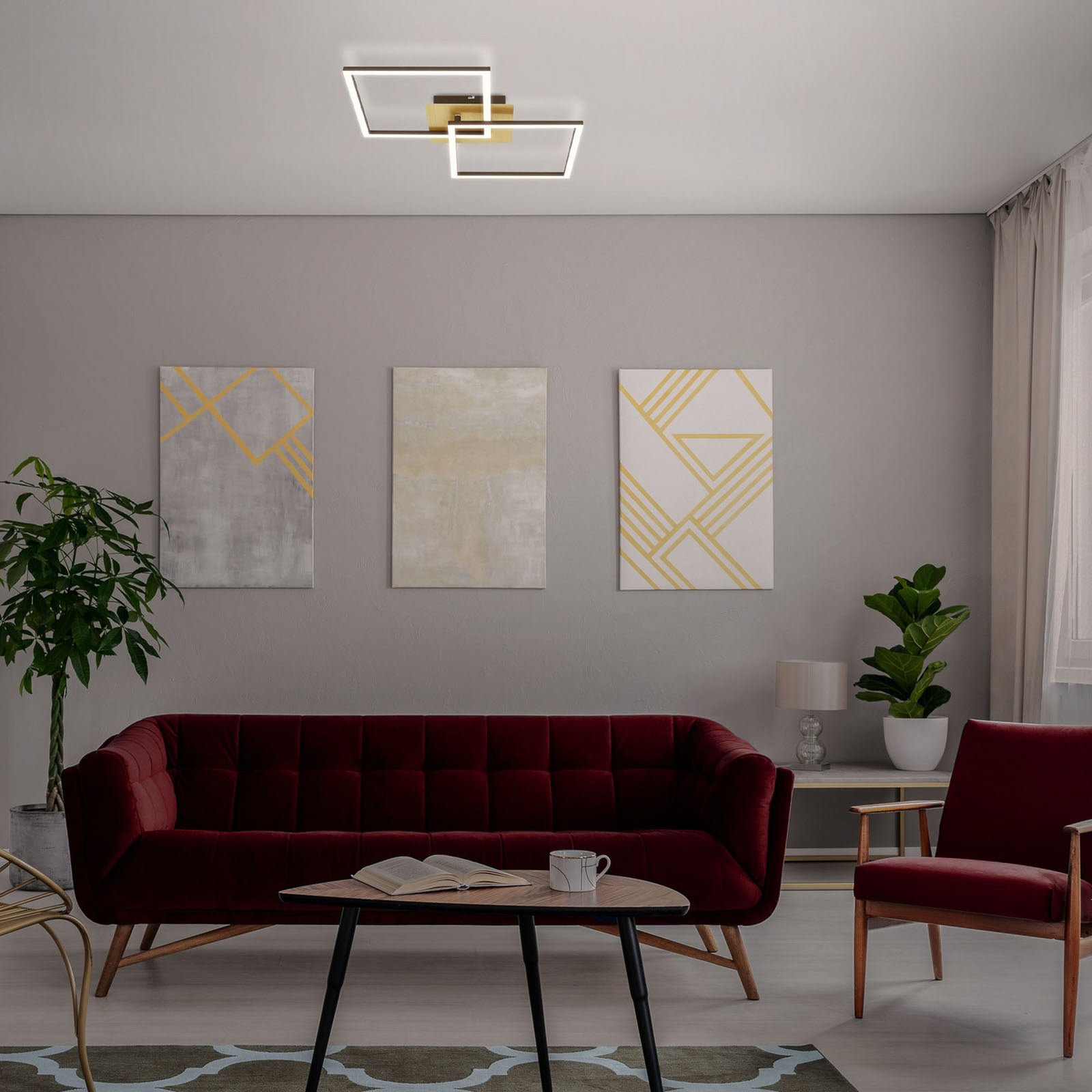 LED Deckenleuchte Deckenlampe Frame gold dimmbar Memoryfunktion Raum Beleuchtung - 4002707422174
