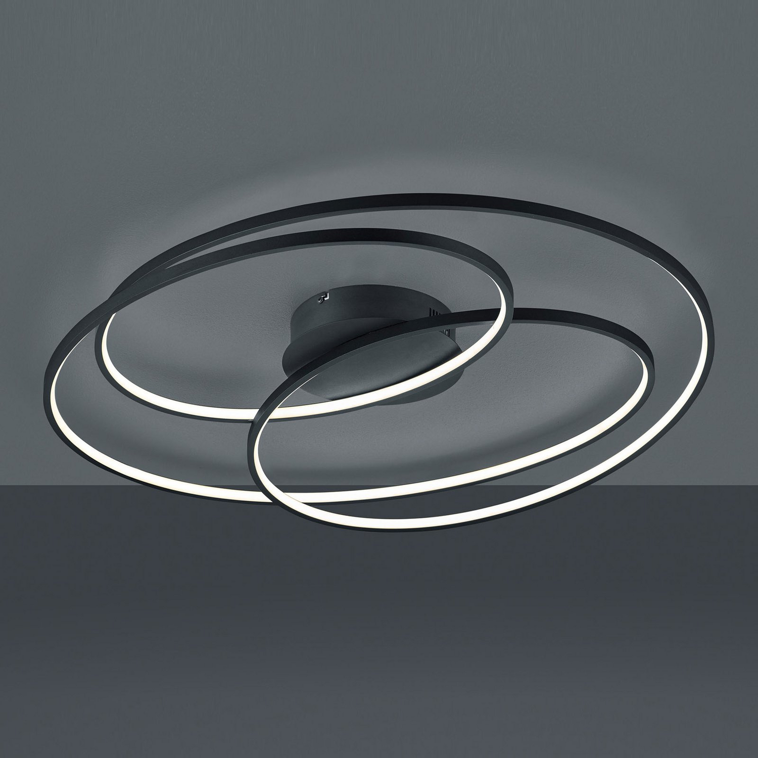 B-Ware Trio Lighting Led Deckenlampe Gale Deckenlampe Deckenlicht 80 Cm Schwarz Matt