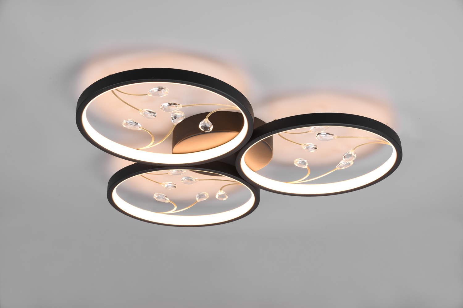 B-Ware Trio Led Deckenlampe Groovy Dreiflammig Schwarz 3.000 K Deckenleuchte Leuchte - 4017807541816
