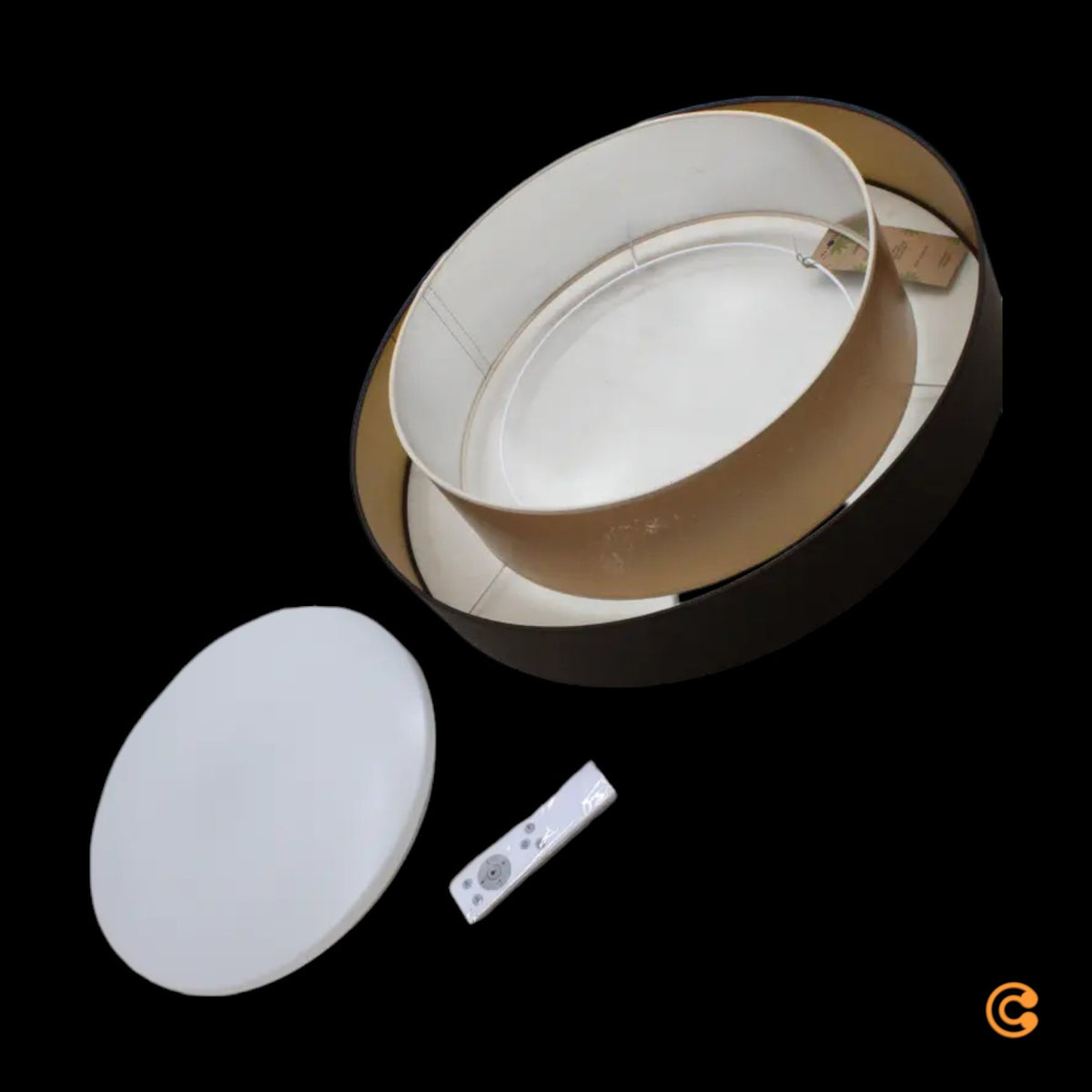 Luneta Deckenlampe Deckenleuchte LED Samt braun gold Fernbedienung dimmbar - 5905317606387