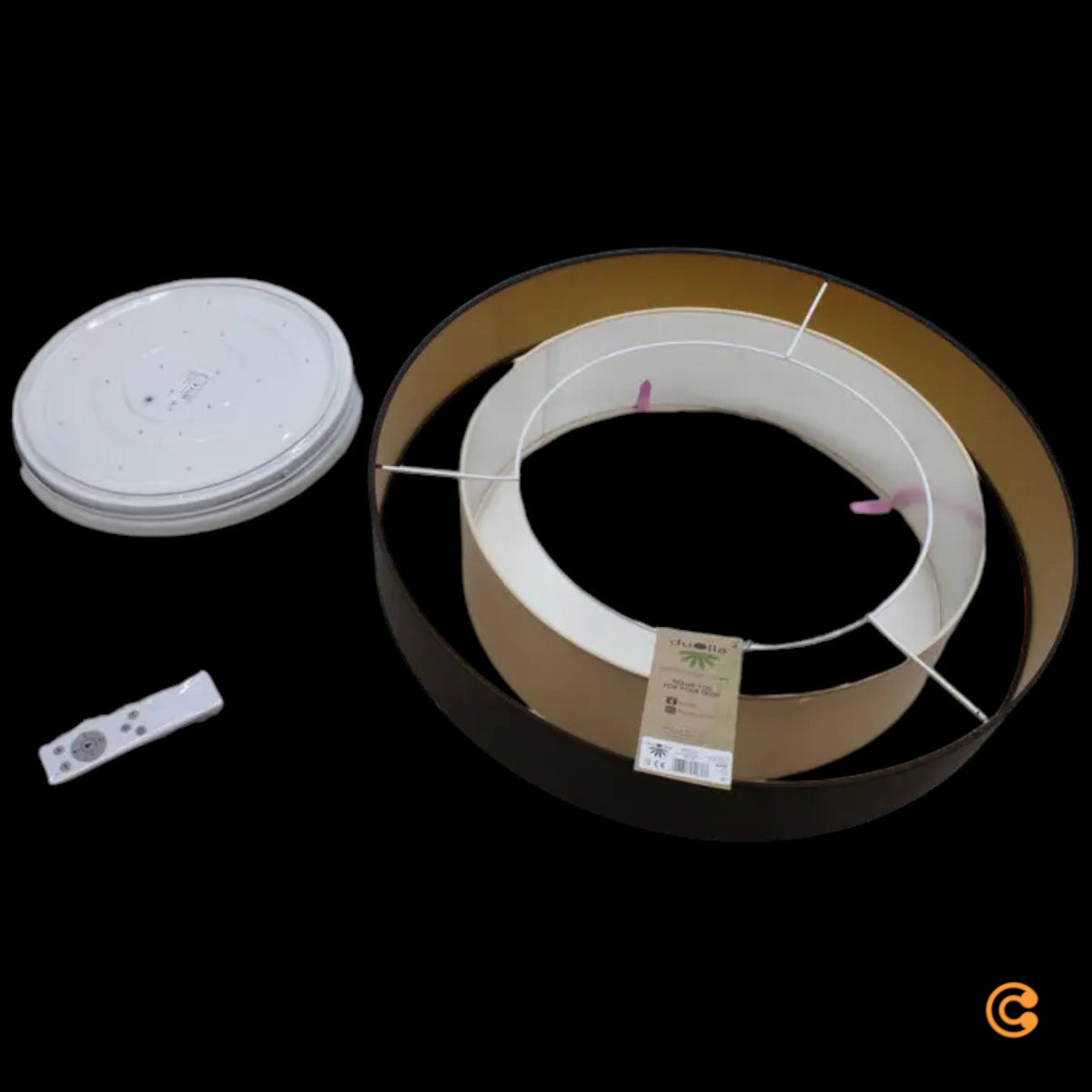 Luneta Deckenlampe Deckenleuchte LED Samt braun gold Fernbedienung dimmbar - 5905317606387