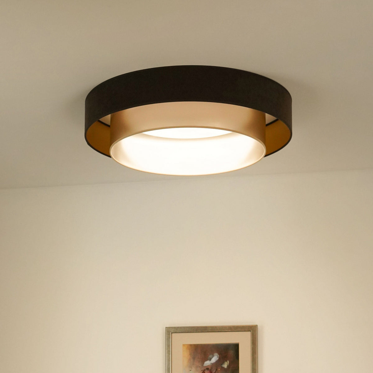 Luneta Deckenlampe Deckenleuchte LED Samt braun gold Fernbedienung dimmbar64 - 5905317606387