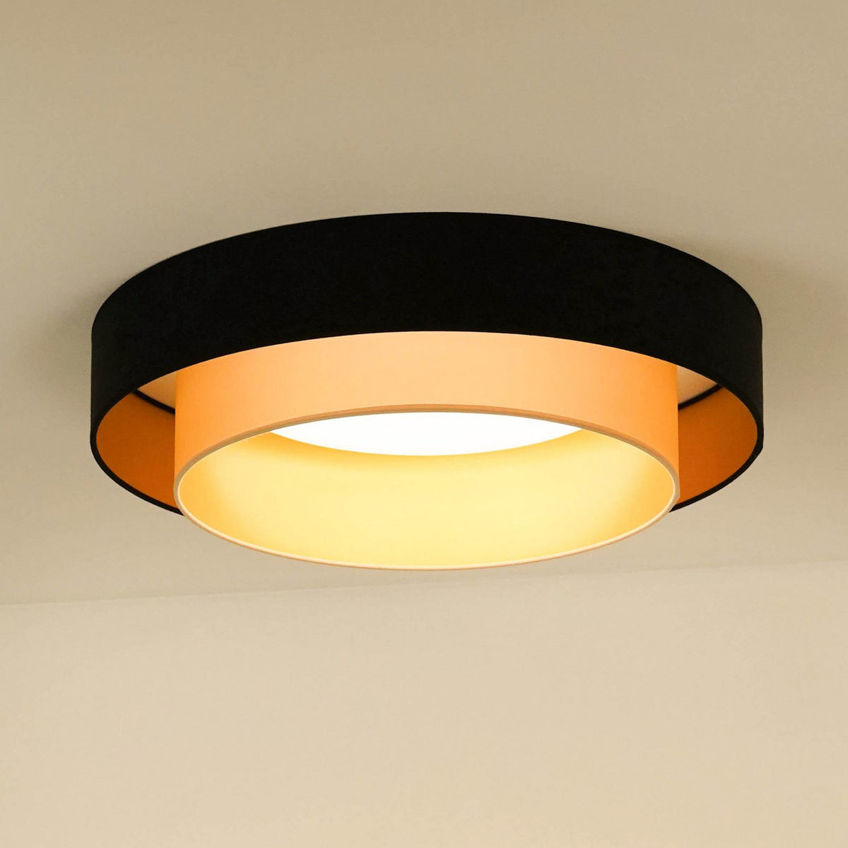 Luneta LED Deckenlampe Leuchte Fernbedienung schwarz gold Samt 60cm dimmbar - 5905317606417