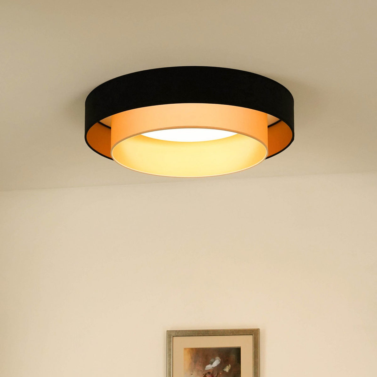 Luneta LED Deckenlampe Leuchte Fernbedienung schwarz gold Samt 60cm dimmbar - 5905317606417