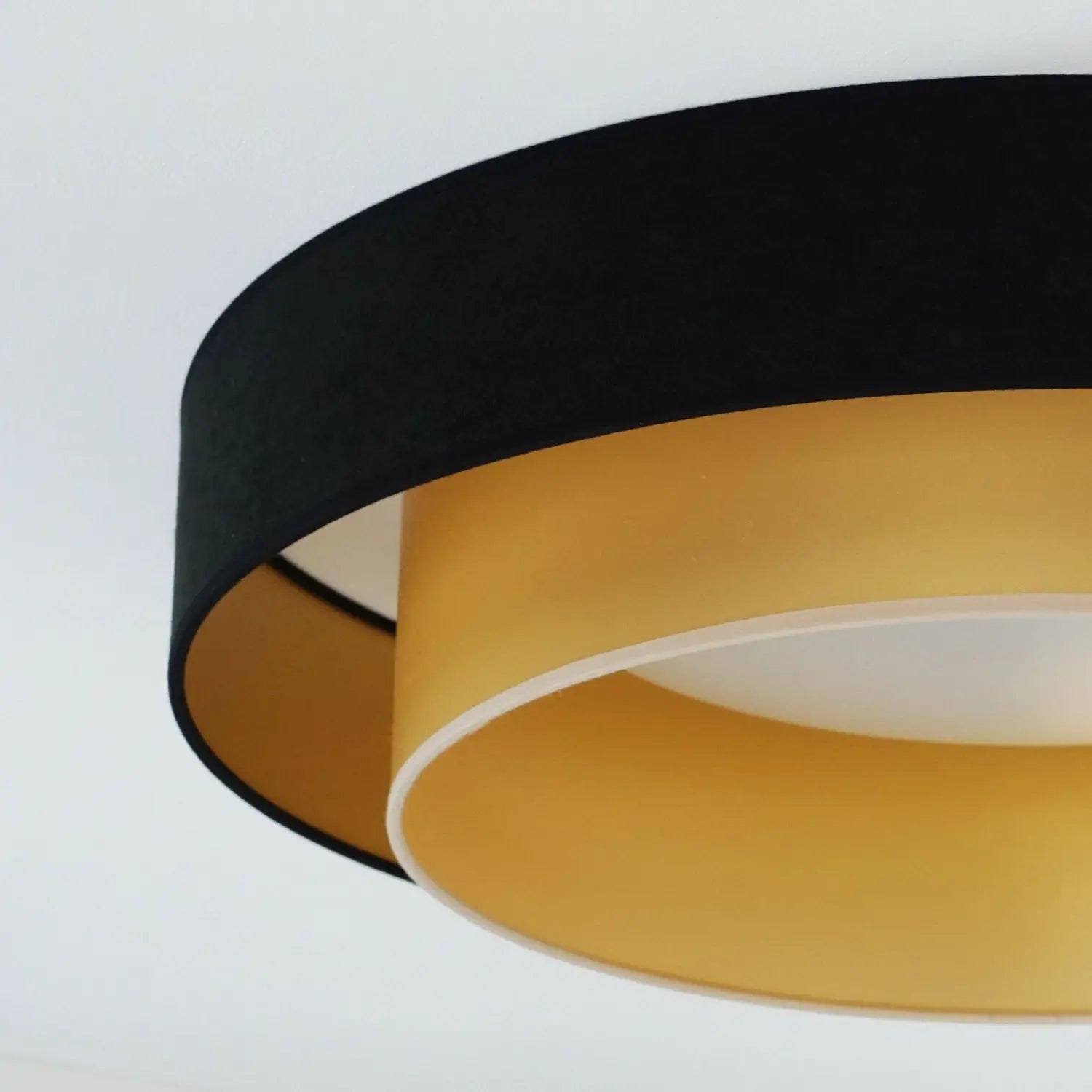 B-Ware Luneta Led Deckenlampe Leuchte Fernbedienung Schwarz Gold Samt 60cm Dimmbar - 5905317606417