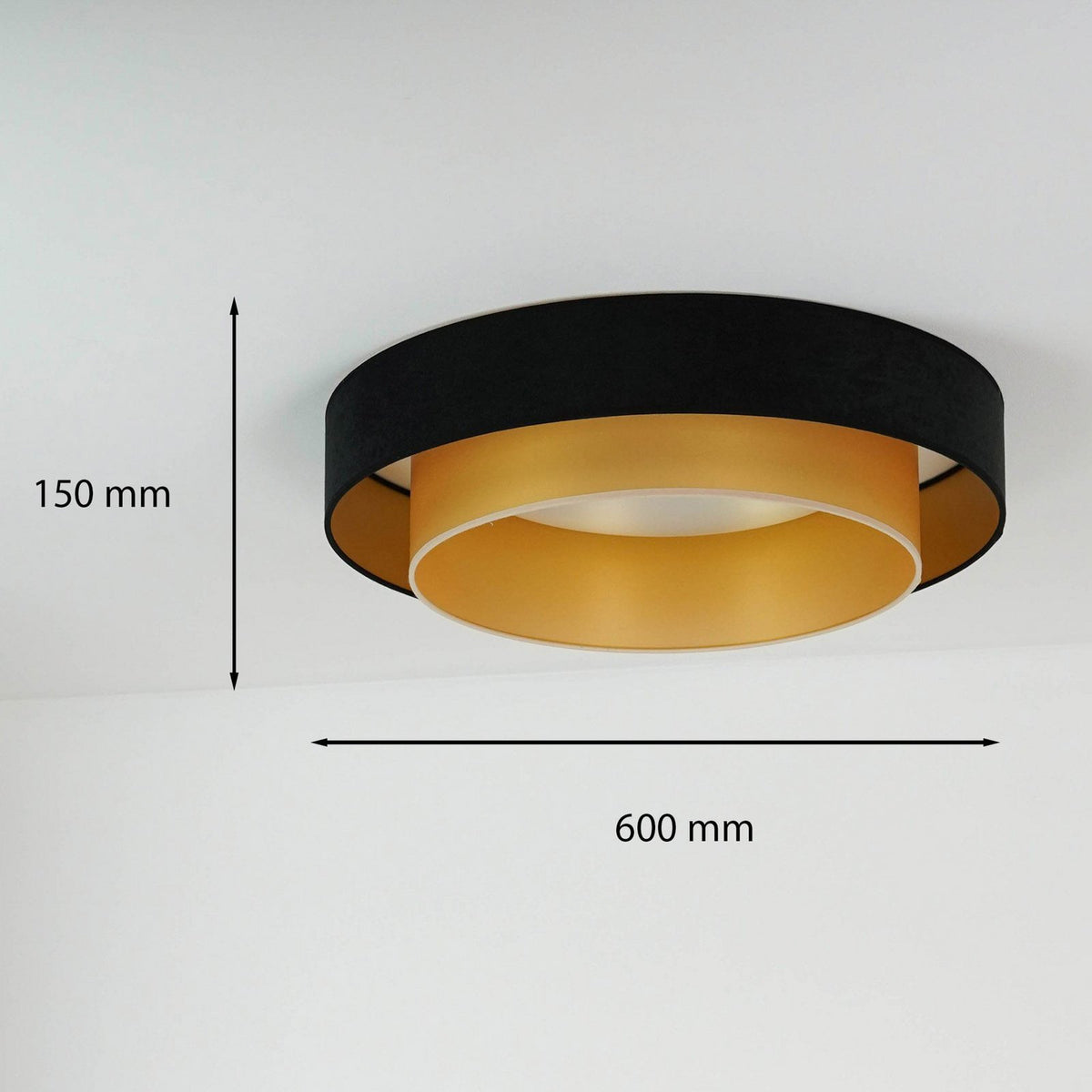 Luneta LED Deckenlampe Leuchte Fernbedienung schwarz gold Samt 60cm dimmbar - 5905317606417