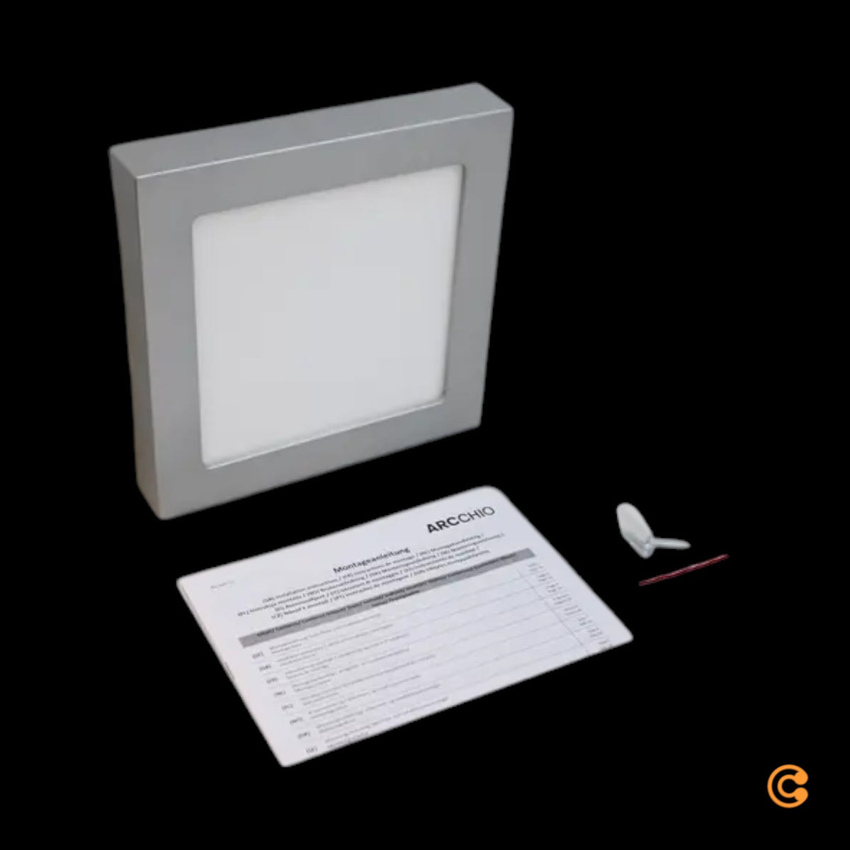 Arcchio Deckenleuchte Deckenlampe LED Marlo Silber Quadrat Beleuchtung - 4251096530728