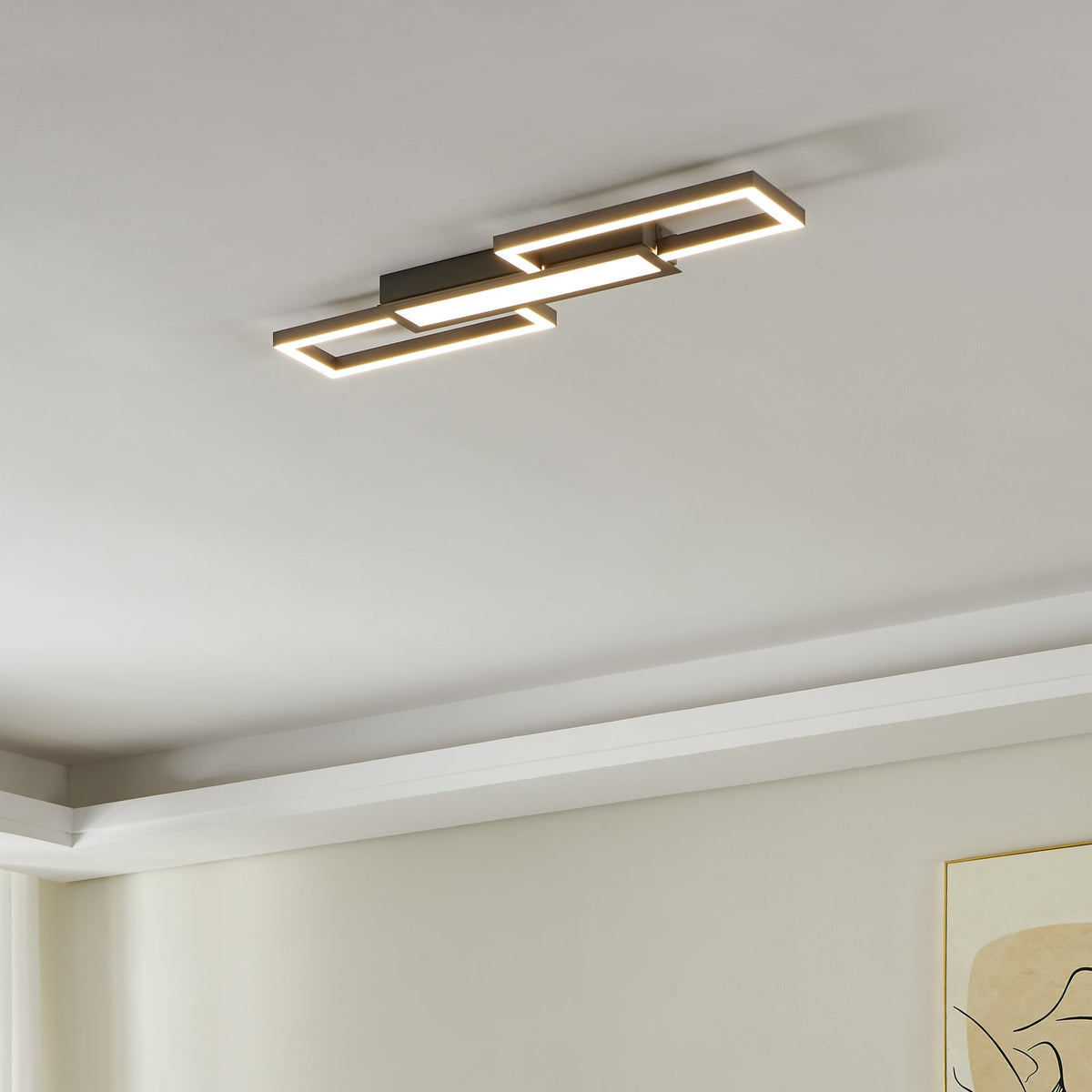 Eglo Deckenleuchte Lampe LED Monirote Fernbedienung Nickel Aluminium 78 cm - 9002759997915