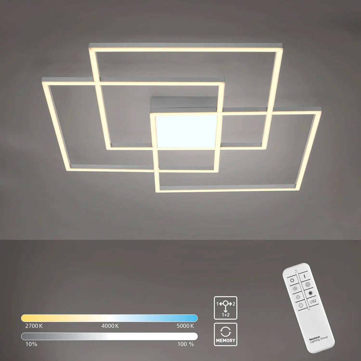 B-Ware Leuchten Direkt Led Deckenlampe Lampe Leuchte Deckenleuchte Asmin Cct Quadrate - 4043689977283