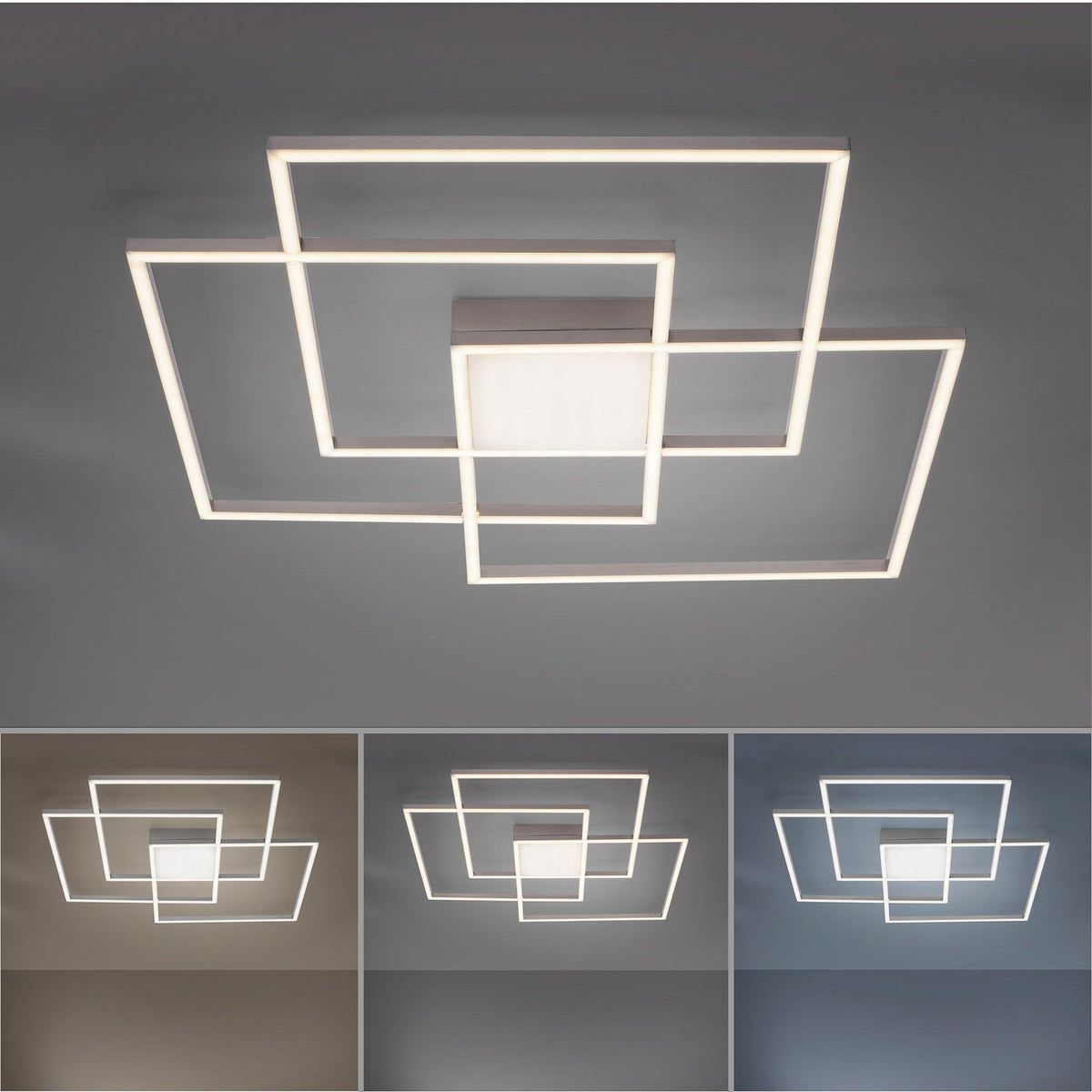 Leuchten Direkt LED-Deckenlampe Lampe Leuchte Deckenleuchte Asmin CCT Quadrate - 4043689977283