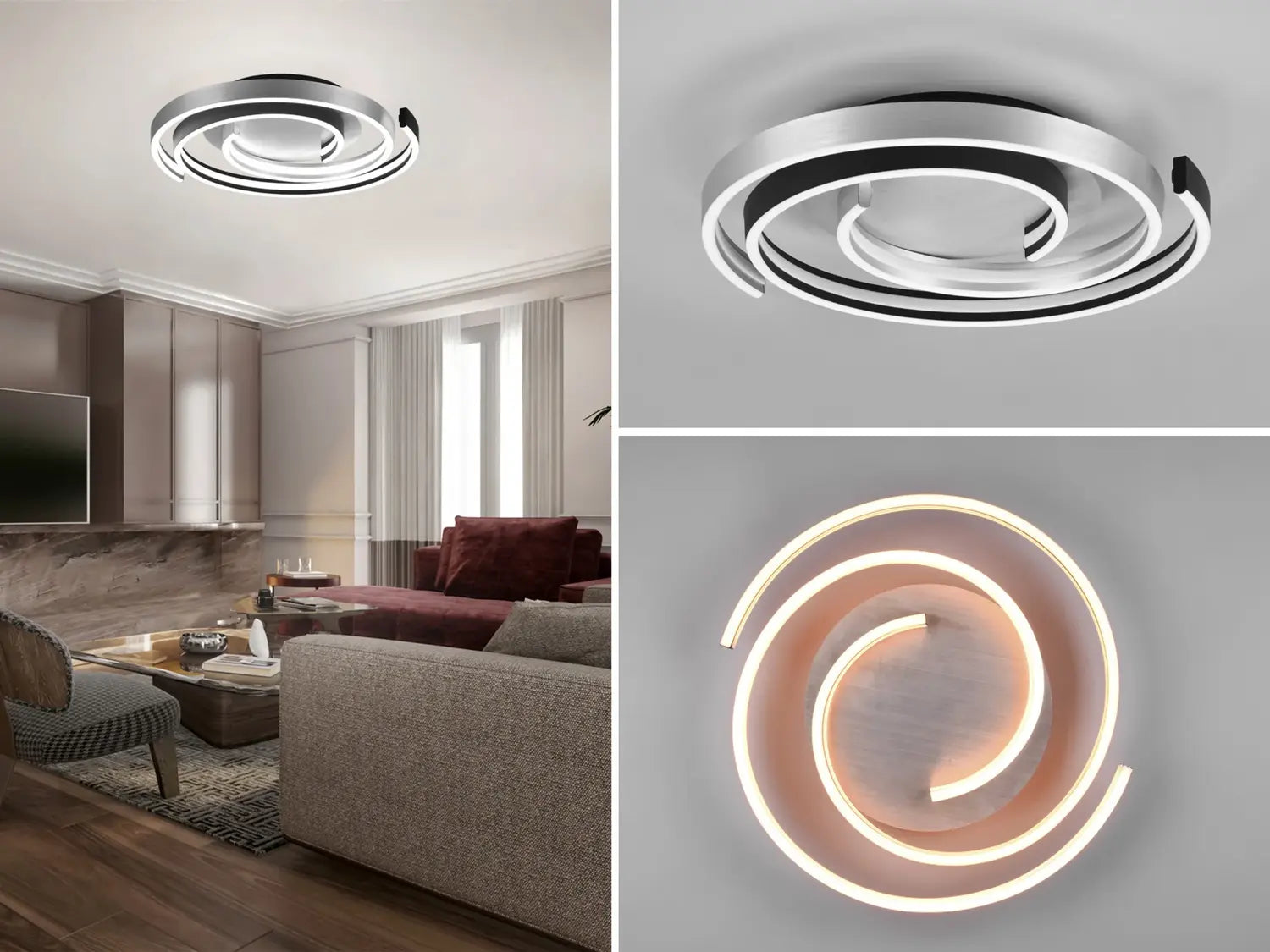 B-Ware Trio Lighting Deckenleuchte Lampe Led Dimmbar Caya Aluminium Schwarz Metall83 - 4017807541939
