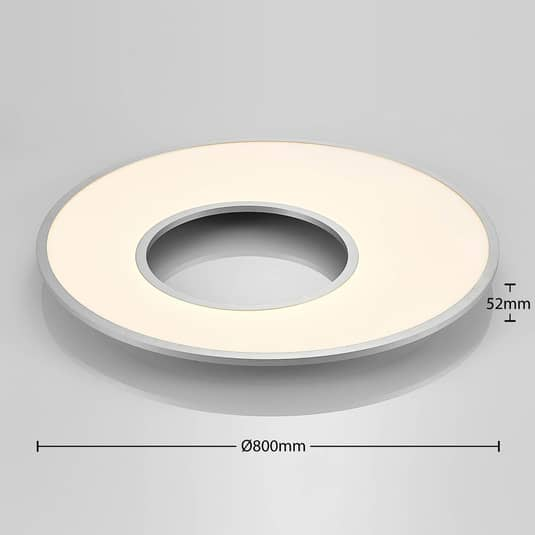 B-Ware Lucande Deckenleuchte Deckenlampe Led Rund Dimmbar Fernbedienung Weiß Silber Cct - 4251096559637
