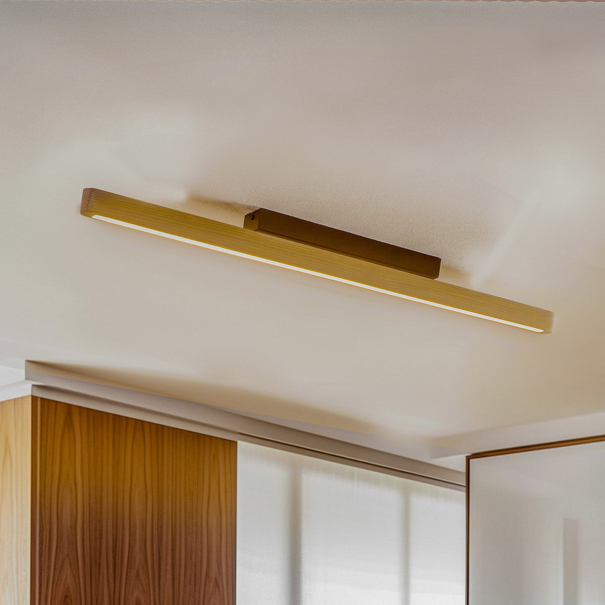 Euluna Deckenleuchte Lampe LED Forrestal Kiefernholz grau schwarz warmweiß 90 cm - 5907642763407