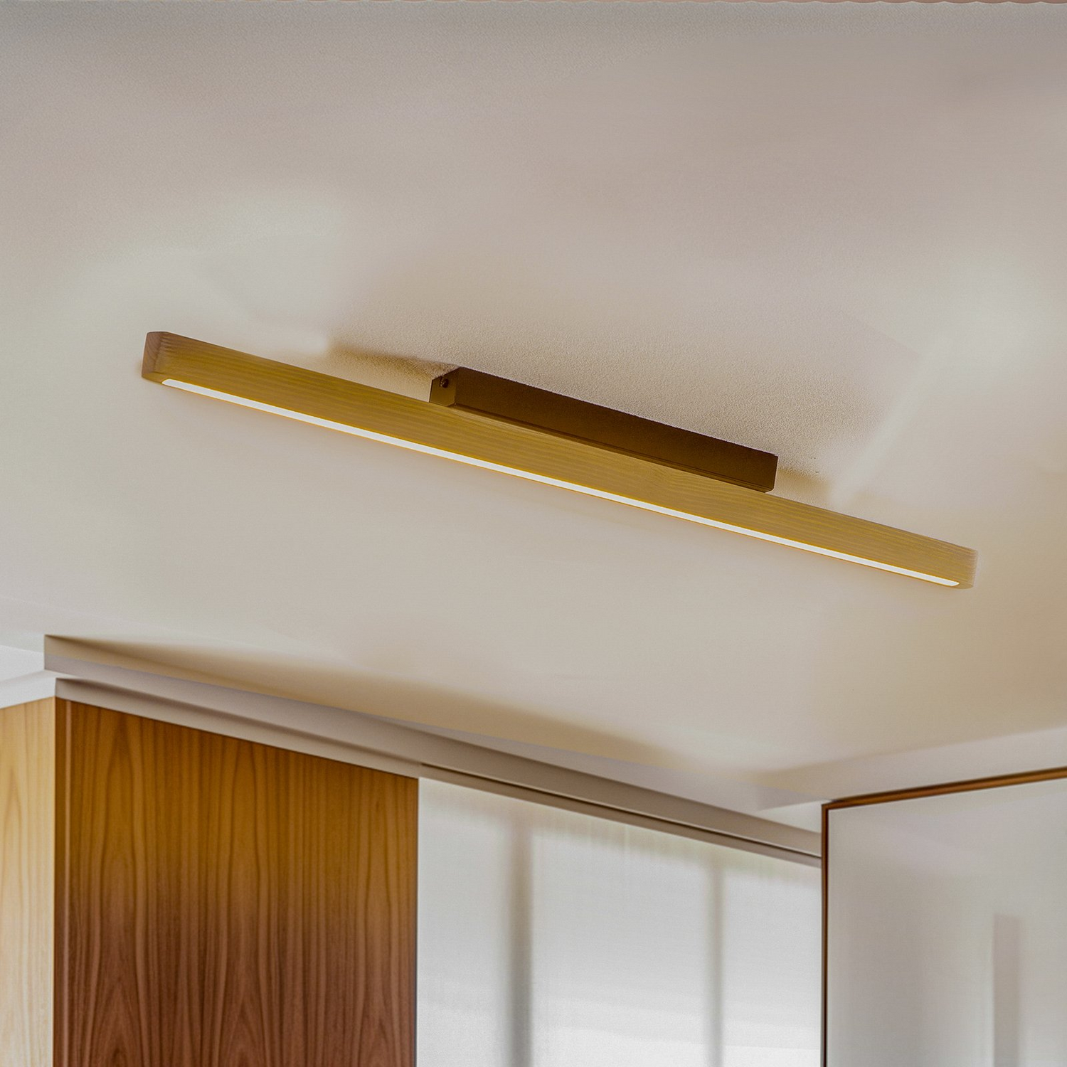B-Ware Euluna Deckenleuchte Lampe Led Forrestal Kiefernholz Grau Schwarz Warmweiß 90 Cm - 5907642763407