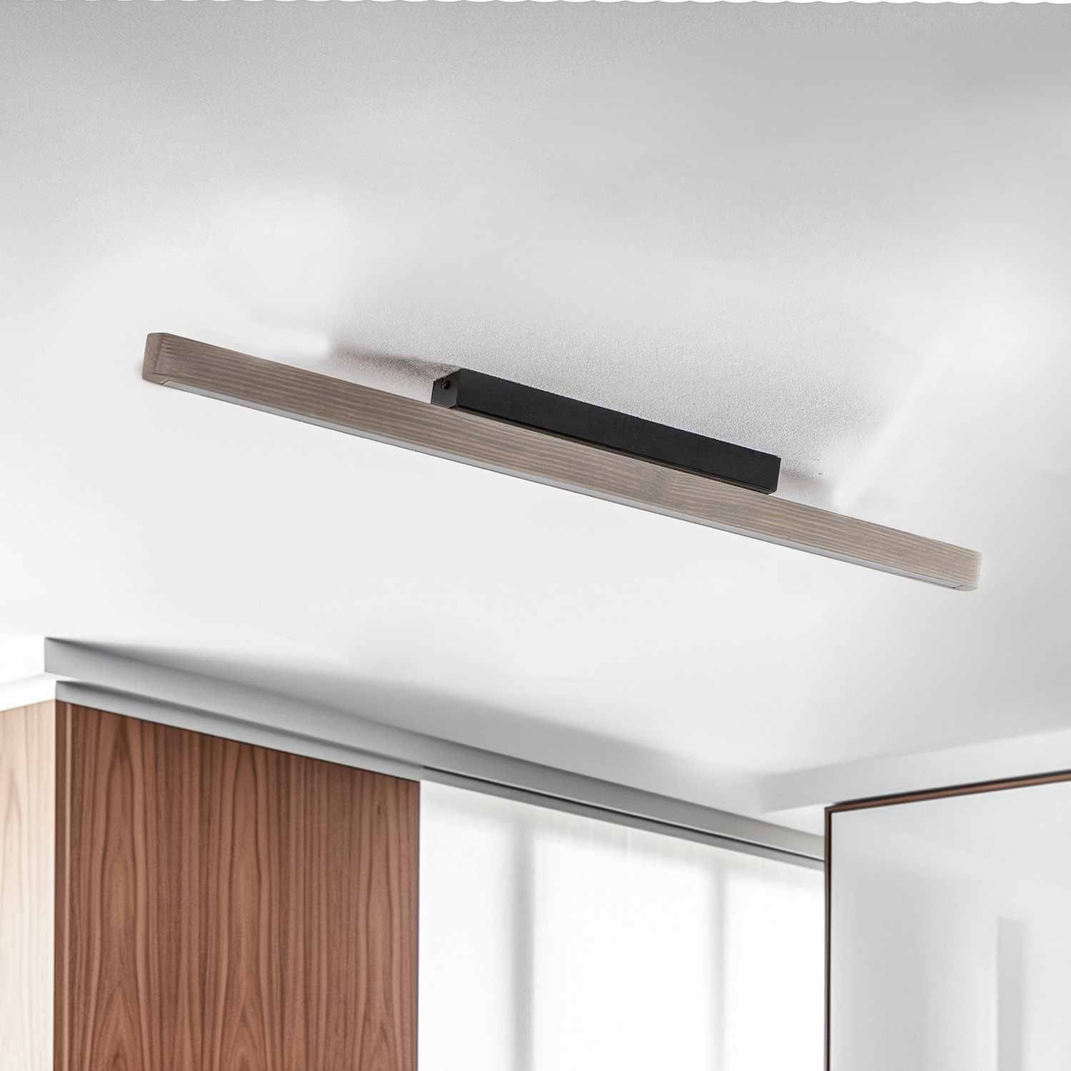 B-Ware Euluna Deckenleuchte Lampe Led Forrestal Kiefernholz Grau Schwarz Warmweiß 90 Cm - 5907642763407