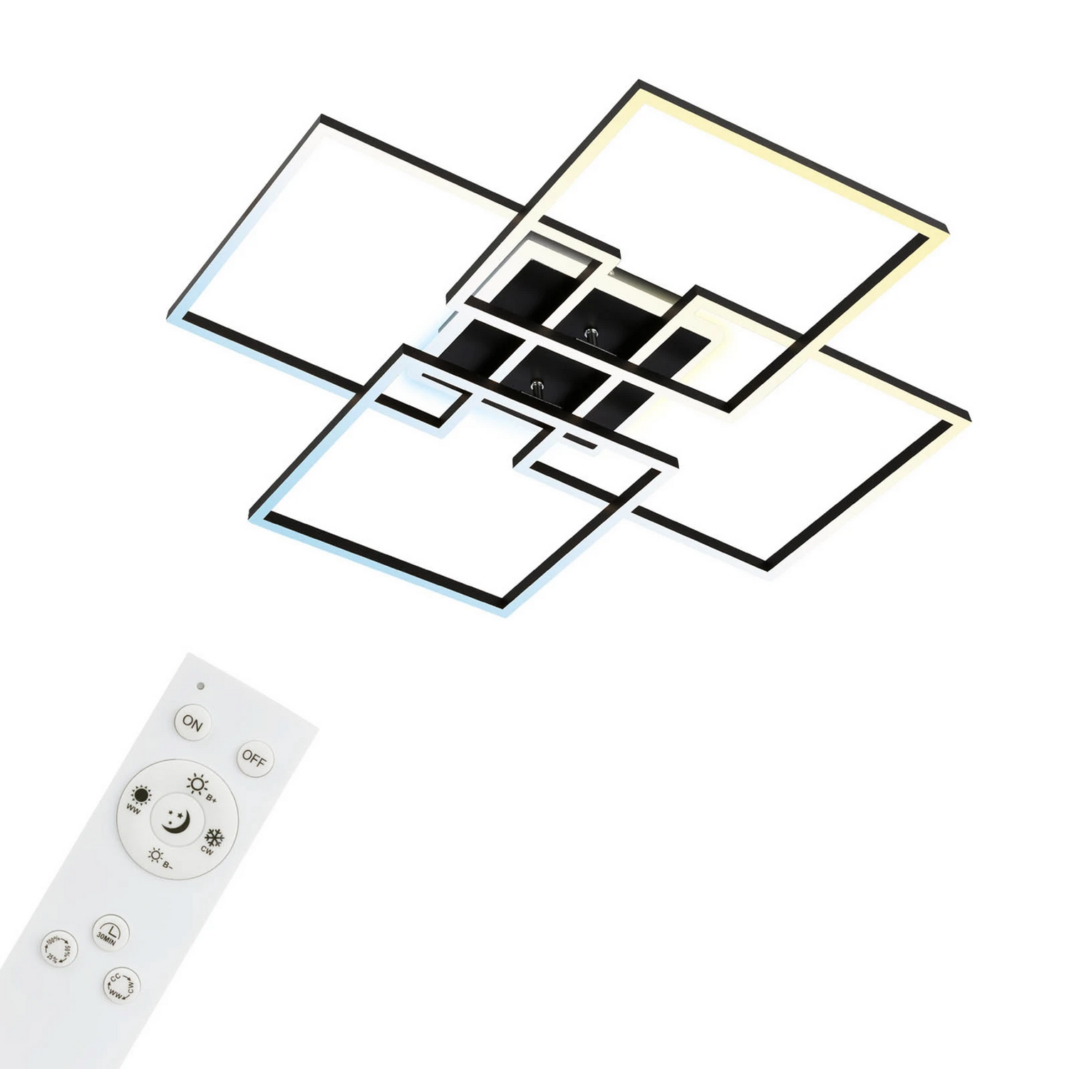 Briloner Led Deckenleuchte Frame S 72,4x72,4 Cm Deckenlampe Leuchte Schwarz B-Ware - 4002707410027