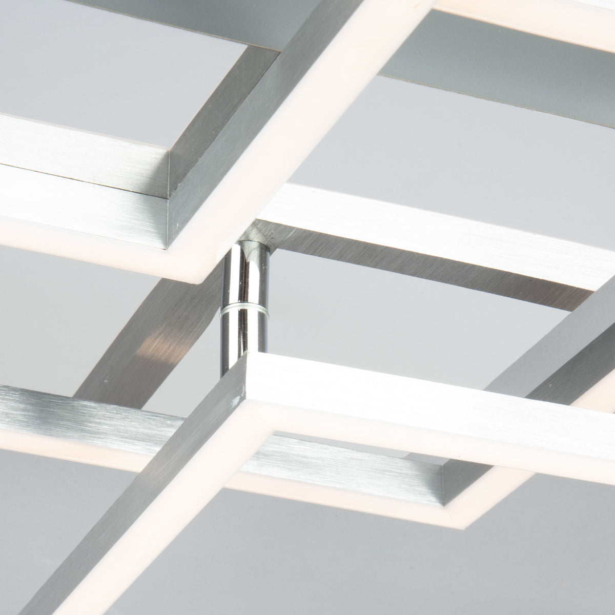 Frame Deckenleuchte Lampe LED Aluminium gebürstet Chrom glänzend Metall Kunststo - 4002707358343