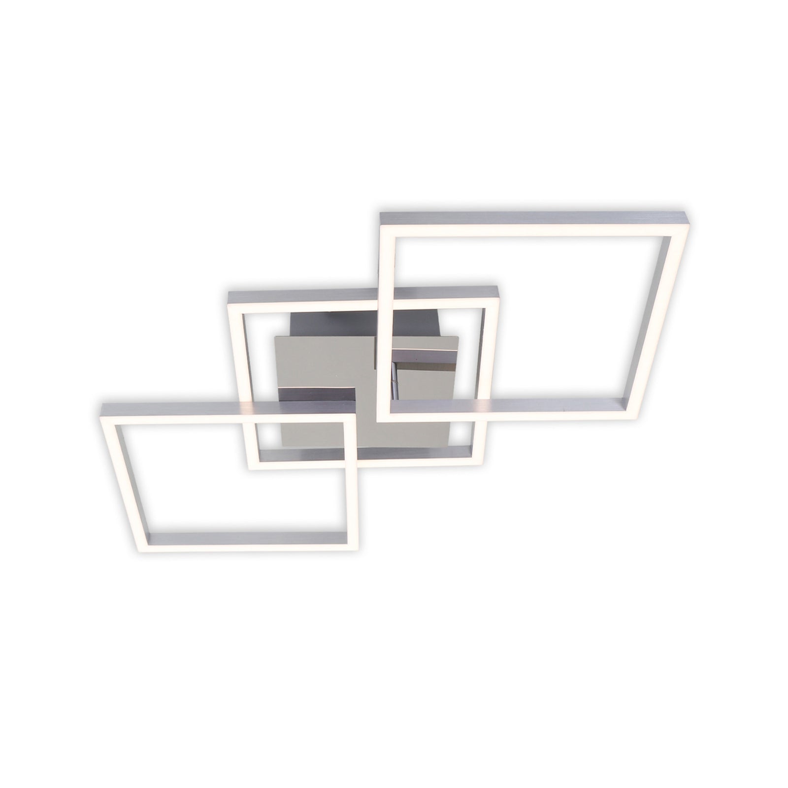 Frame Deckenleuchte Lampe LED Aluminium gebürstet Chrom glänzend Metall Kunststo - 4002707358343