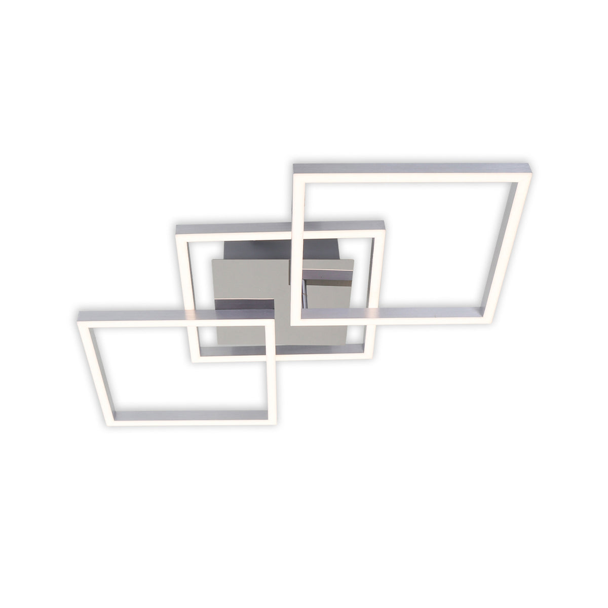 Frame Deckenleuchte Lampe LED Aluminium gebürstet Chrom glänzend Metall Kunststo - 4002707358343
