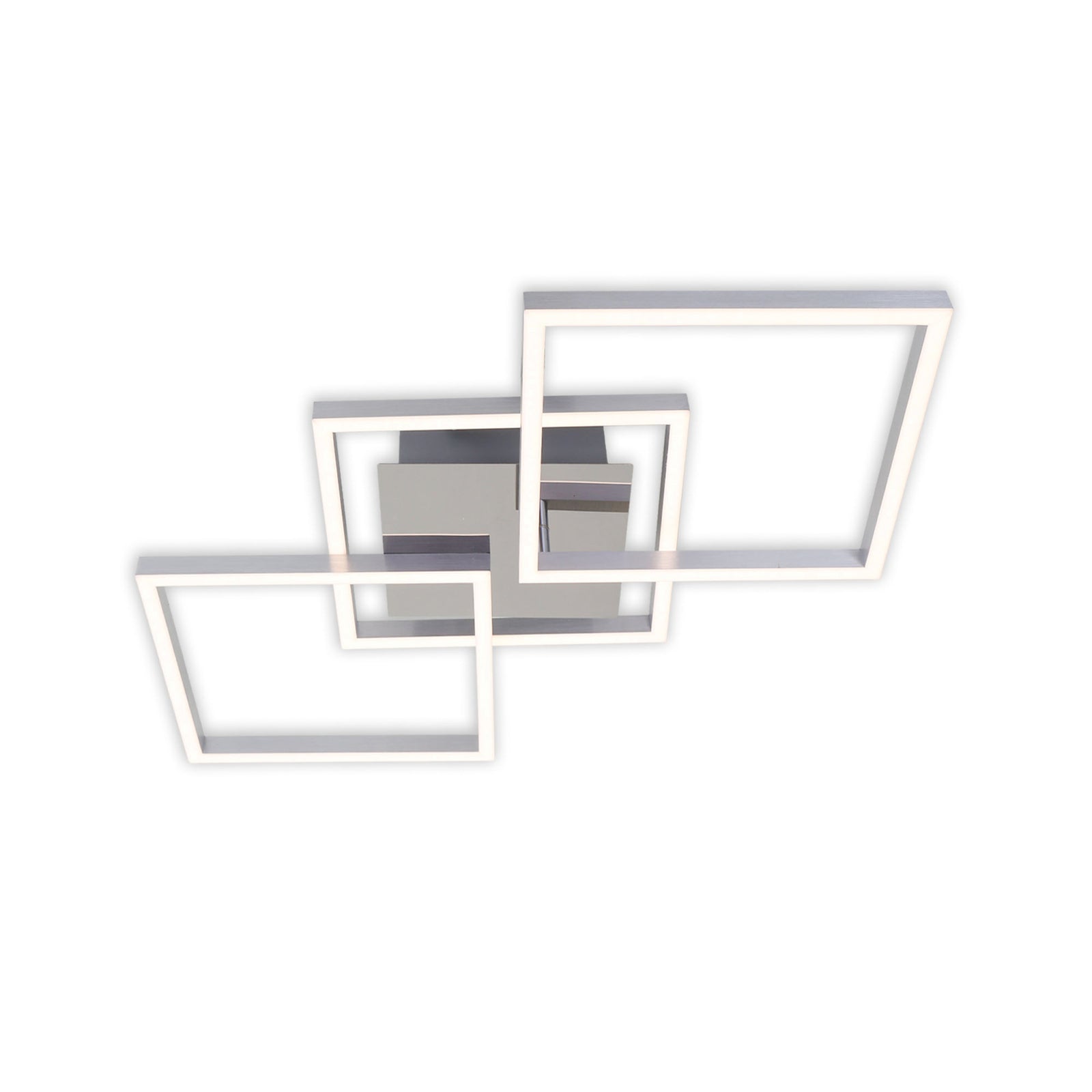 Frame Deckenleuchte Lampe LED Aluminium gebürstet Chrom glänzend Metall Kunststo - 4002707358343