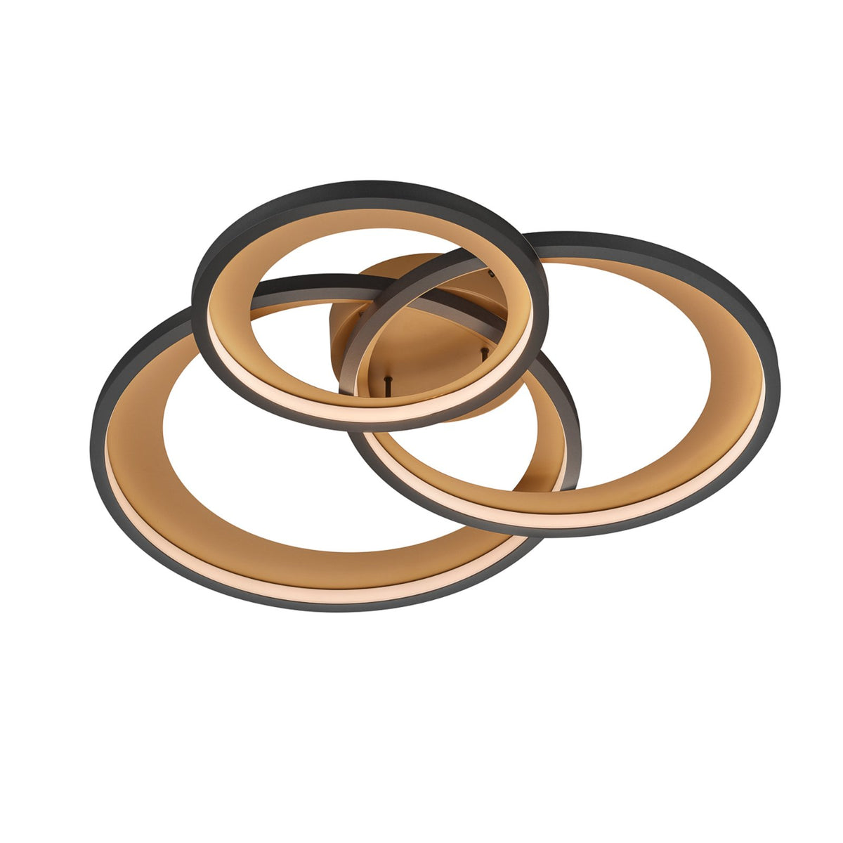 TRIO LIGHTING Deckenleuchte Granada LED Lampe dimmbar schwarz-gold 71,5x63,5cm - 4017807505702