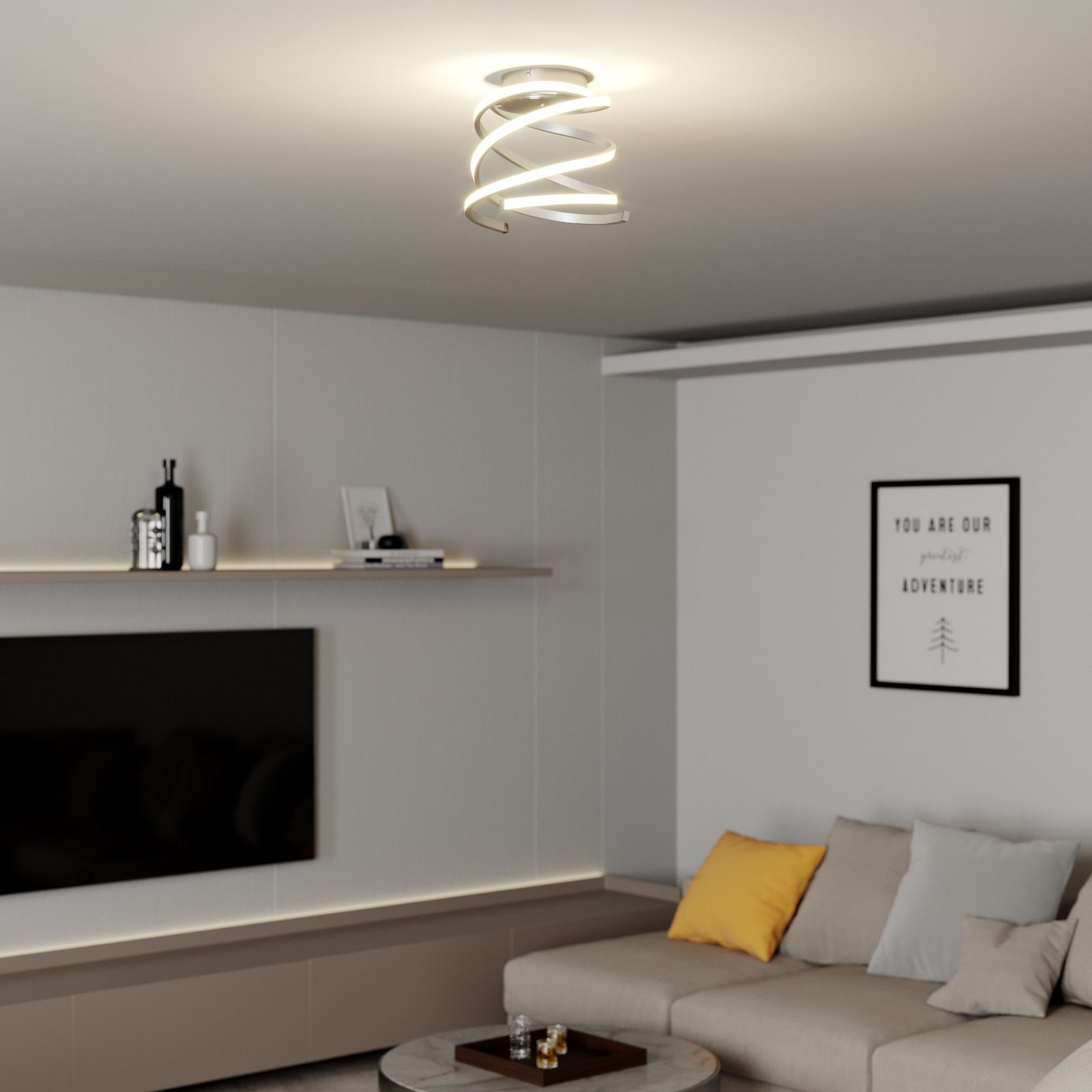 B-Ware Lindby Deckenleuchte Deckenlampe Haniya Led Dimmbar Aluminium Weiß