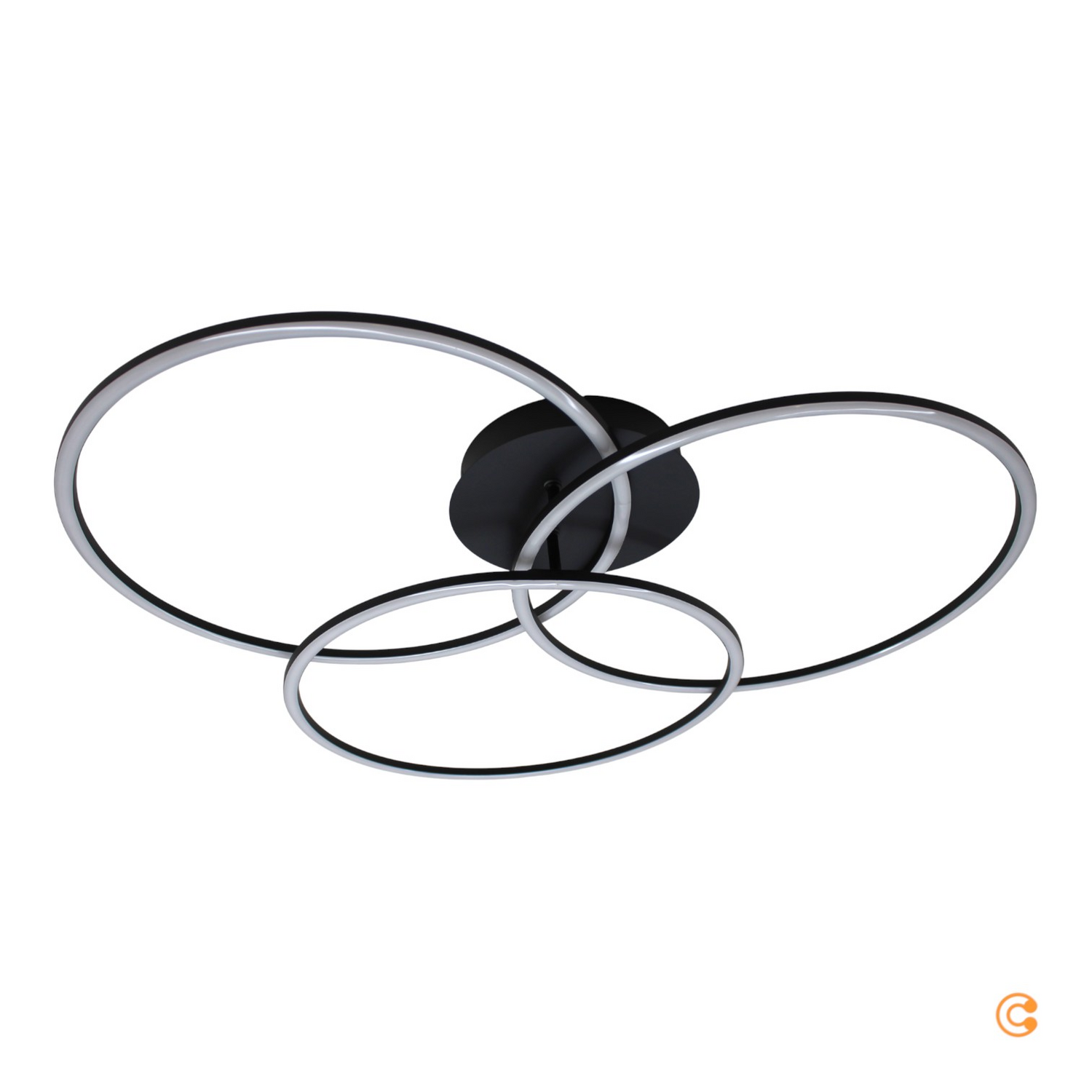 Just Light Led Deckenleuchte Lampe Ivanka Ringe Schwarz Dimmbar Wohnzimmer  B-Ware - 4043689970567