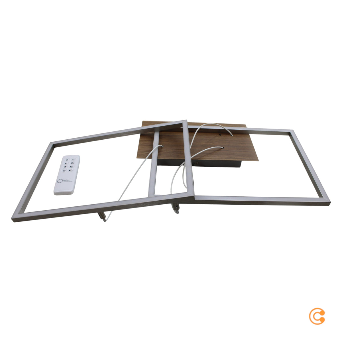 JUST LIGHT Deckenleuchte LED-Deckenlampe Iven Fernbedienung dimmbar stahl/holz - 4043689971229
