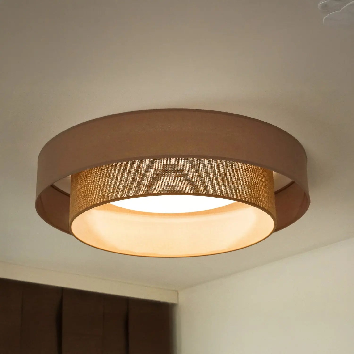 B-Ware Duolla Led Deckenleuchte Luneta Jute Lampe Braun ø 60 Cm 3 Step Dim Deckenlampe - 5905317606363