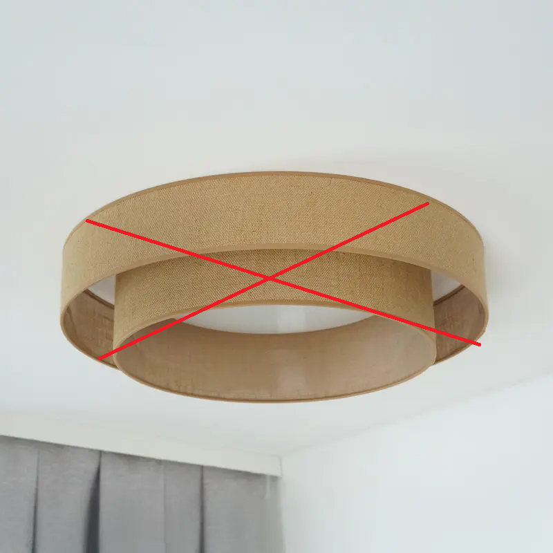 LED Deckenleuchte Lampe Luneta Textil braun Jute Fernbedienung dimmbar 60 cm - 5905317606400