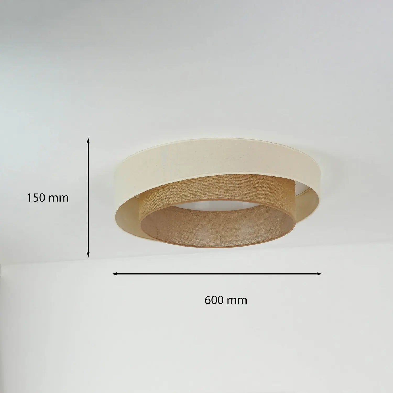 B-Ware Duolla Led Deckenleuchte Luneta S Fernbedienung Jute Beige Braun ø 60 Cm - 5905317606424