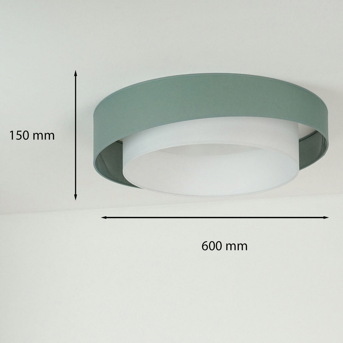 Luneta Deckenleuchte Lampe LED Textil grün weiß Fernbedienung dimmbar 60 cm62 - 5905317606431
