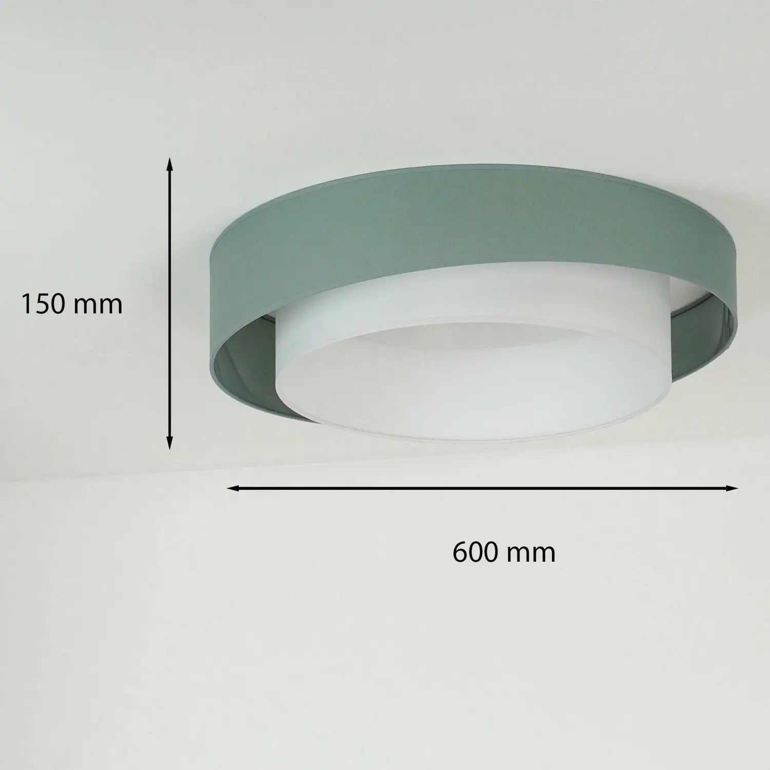 B-Ware Luneta Deckenleuchte Lampe Led Textil Grün Weiß Fernbedienung Dimmbar 60 Cm62 - 5905317606431