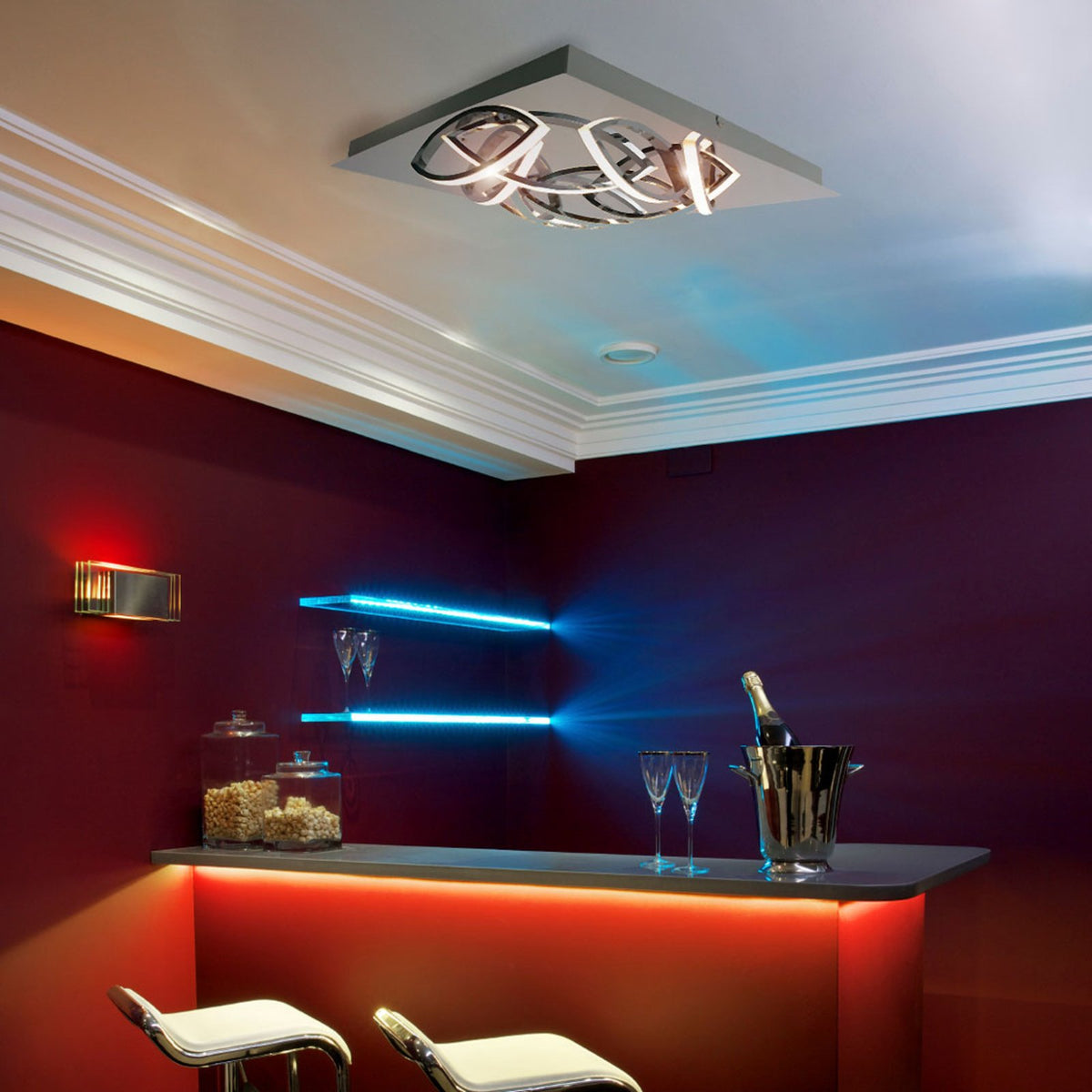 Näve LED-Deckenleuchte Lampe Manchester Deckenlampe 9-flg chrom dimmbar - 4003222847374