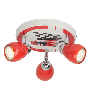 B-Ware Brilliant Deckenleuchte Lampe Led Racing Weiß Rot Schwarz Metall Warmweiß 3 Flam