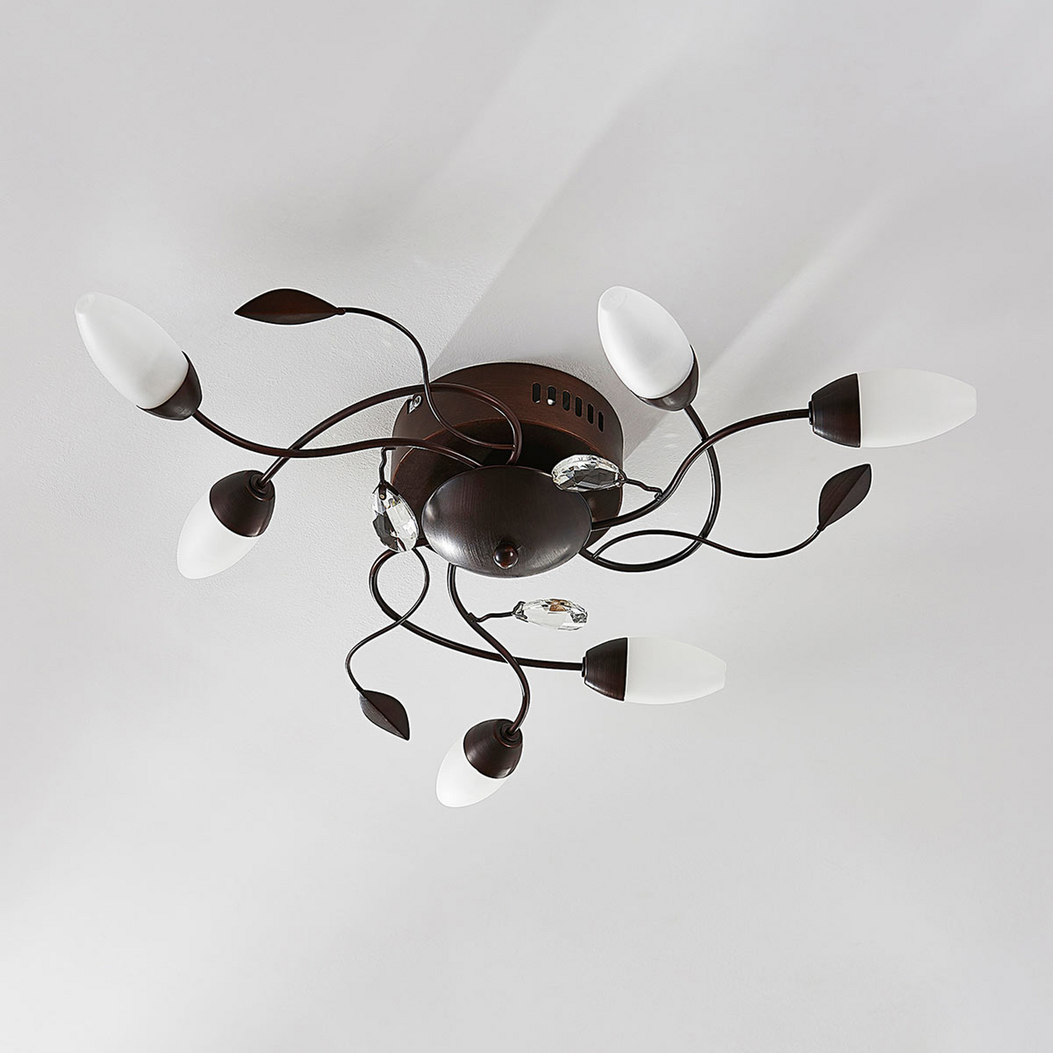 B-Ware Lampenwelt Led Deckenlampe Renato Dimmbar Braun 6 Fl Deckenlampe Lampe Leuchte - 4251096550054