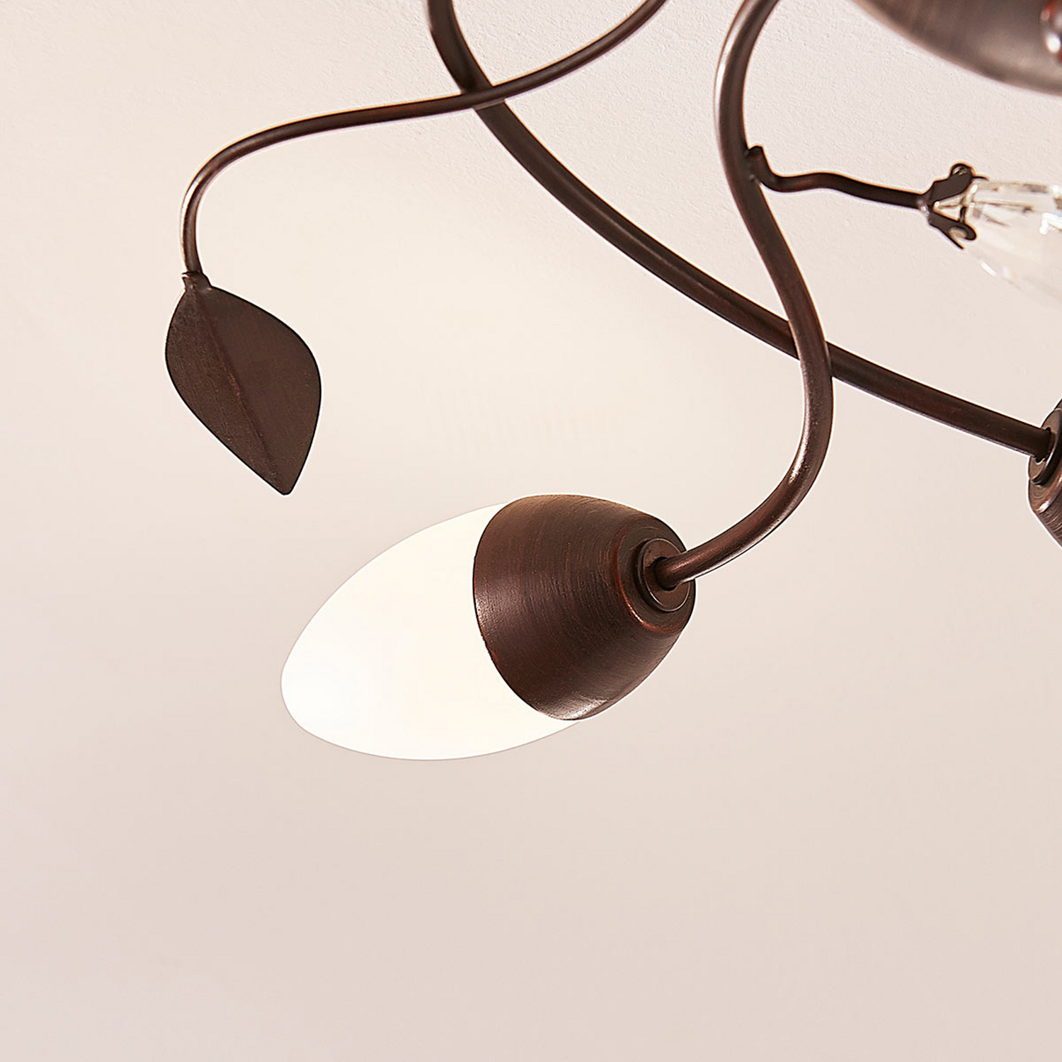 B-Ware Lampenwelt Led Deckenlampe Renato Dimmbar Braun 6 Fl Deckenlampe Lampe Leuchte - 4251096550054