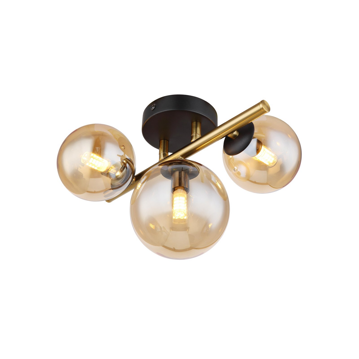 Led Deckenleuchte Riha Lampe Deckenlampe Amber Glas 3 Flg Länge 28,5 Cm B-Ware - 9007371439461