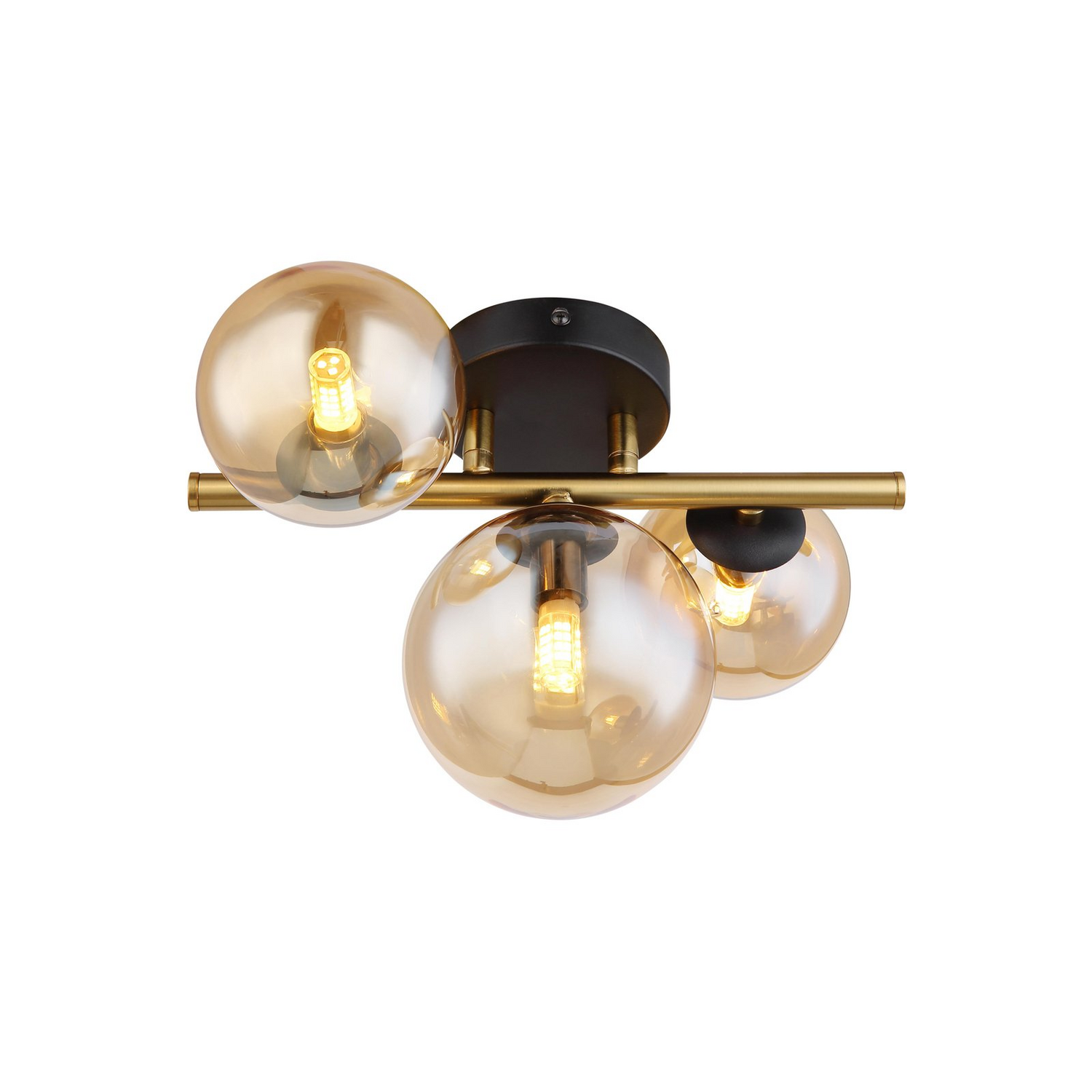 Led Deckenleuchte Riha Lampe Deckenlampe Amber Glas 3 Flg Länge 28,5 Cm B-Ware - 9007371439461