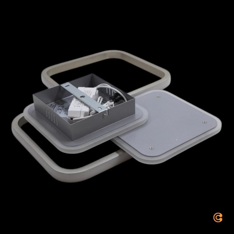 B-Ware Just Light Led Deckenleuchte Lampe Sevent Schwarz 3000 K Eckig Wohnzimmerleuchte - 4043689994556