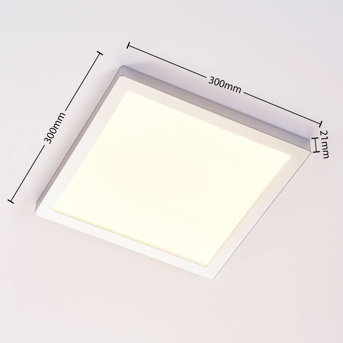 Arcchio Deckenleuchte Lampe LED silber Solvie Leuchte eckig 30 x 30 cm Kunststof - 4251096546057