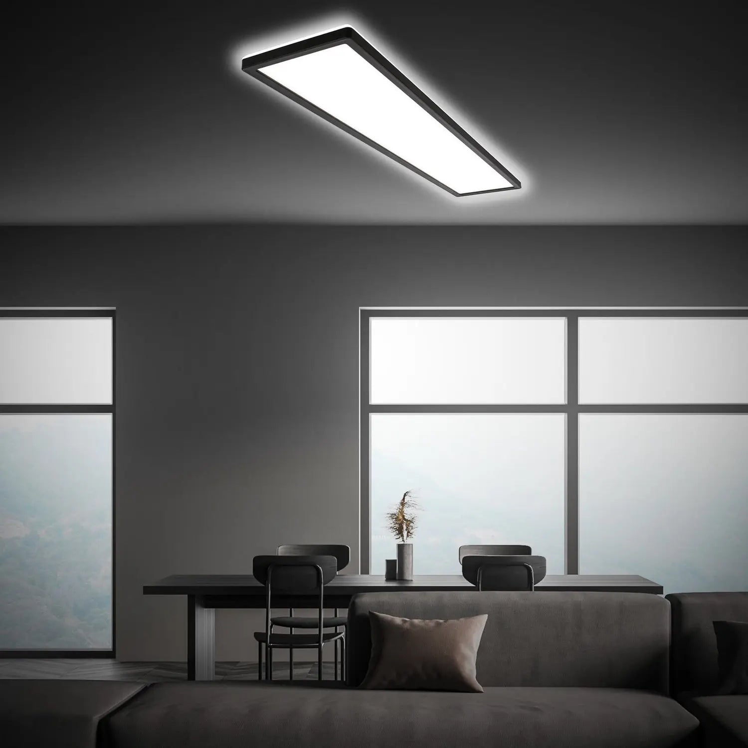 B-Ware Briloner Tava Led Deckenleuchte Lampe Schwarz Kunststoff 98 Cm Backlight 4000 K - 4002707460275