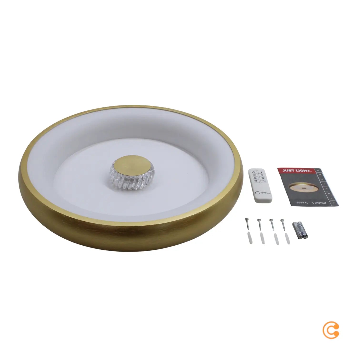 B-Ware Just Light Led Deckenleuchte Leuchte Vertigo Messing Cct Fernbedienung ø 46 Cm - 4043689994716