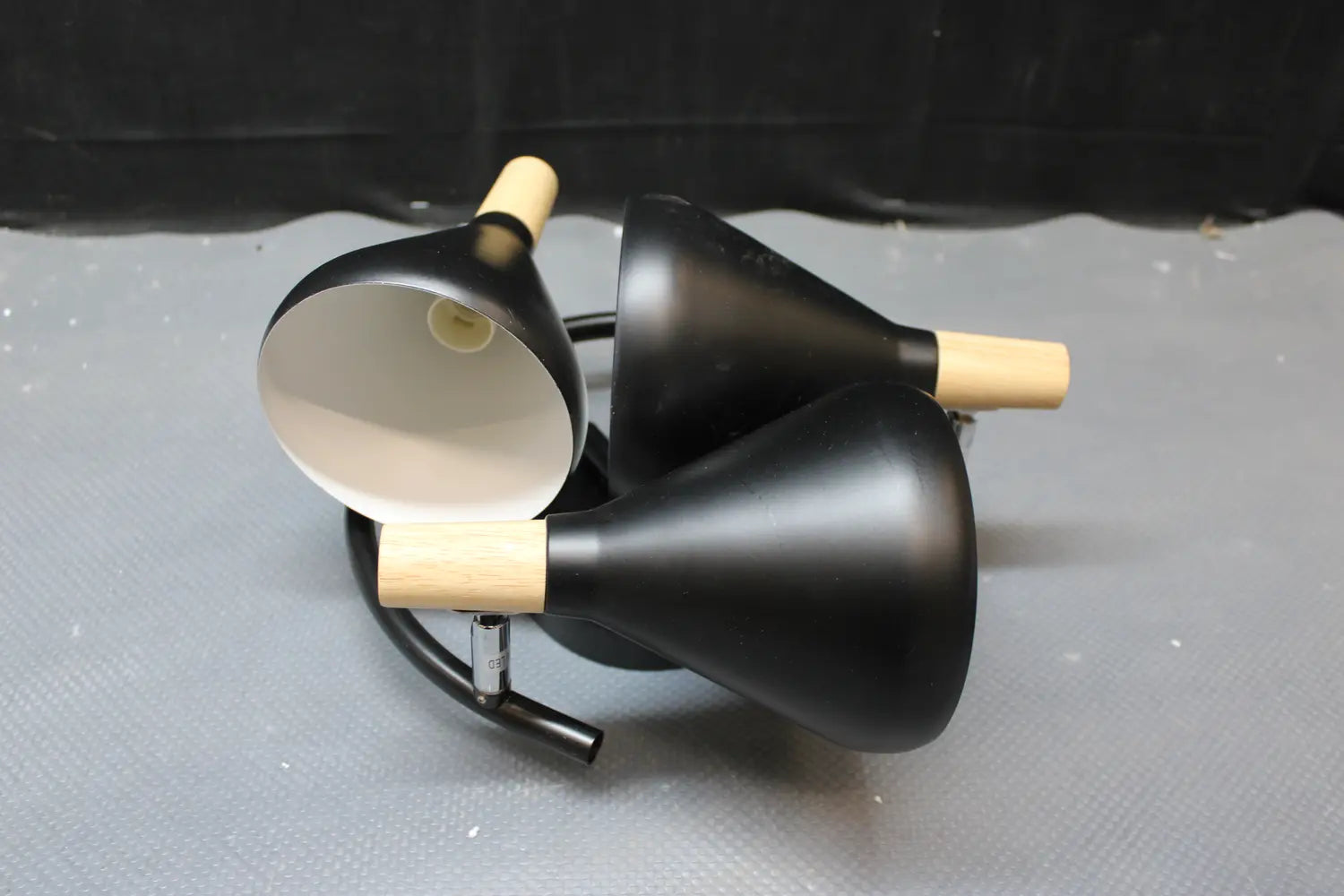 B-Ware Deckenleuchte Lampe Deckenlampe Arina Led Schwarz Holz Rund Skandinavisch 3 Flg - 4251096547016