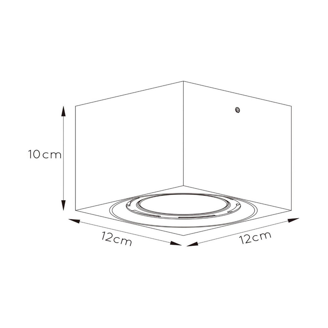 Lucide Led Deckenstrahler Aufbauleuchte Fedler Schwarz Eckig Aluminium Gu10   B-Ware - 5411212092151