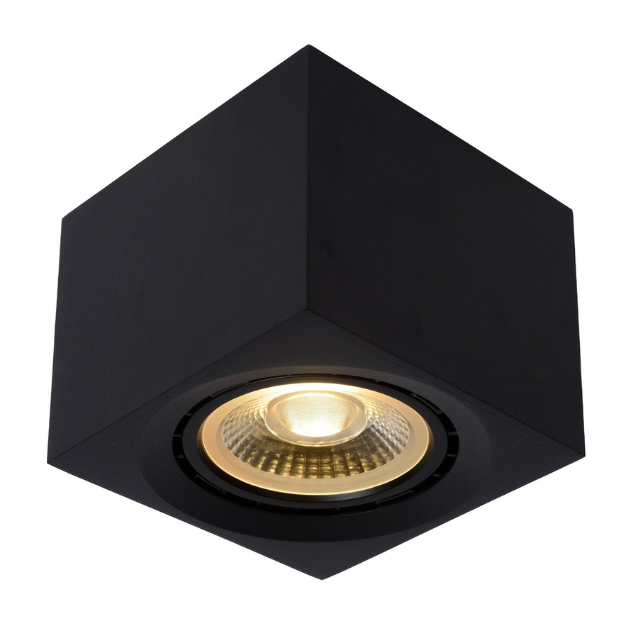 Lucide Led Deckenstrahler Aufbauleuchte Fedler Schwarz Eckig Aluminium Gu10   B-Ware - 5411212092151
